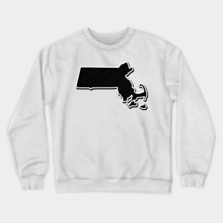 Black Massachusetts Outline Crewneck Sweatshirt